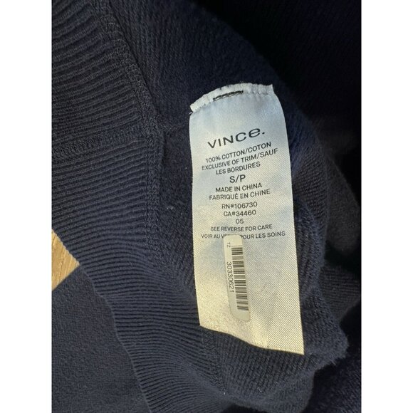 Vince Women Navy Brushed Cotton Oversized Mini Sweater Dress Small Roll Neck - Picture 9 of 10